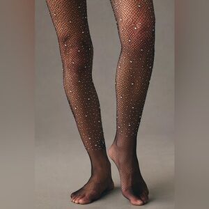 Anthropologie fishnet gem tights
